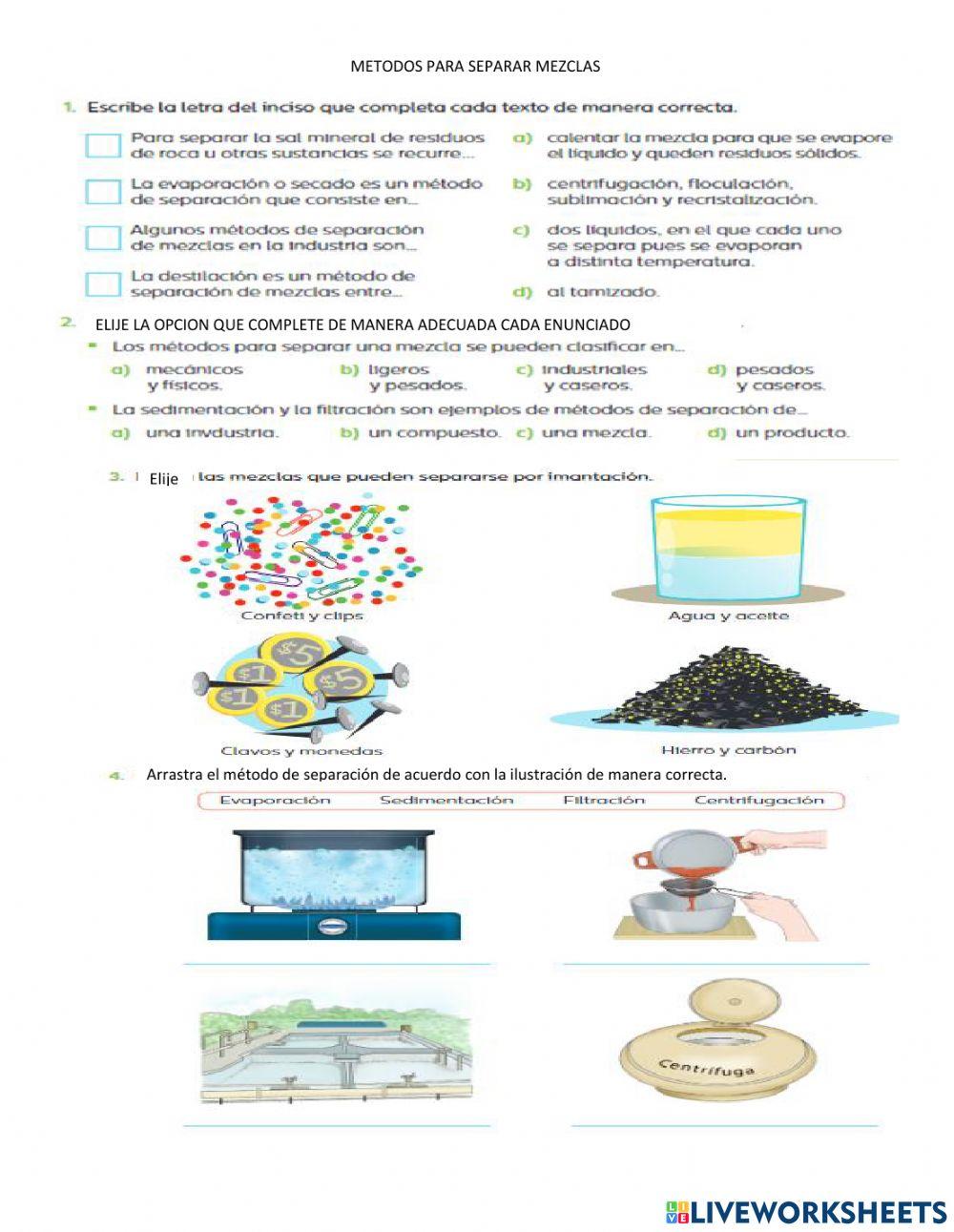 Separación de mezclas