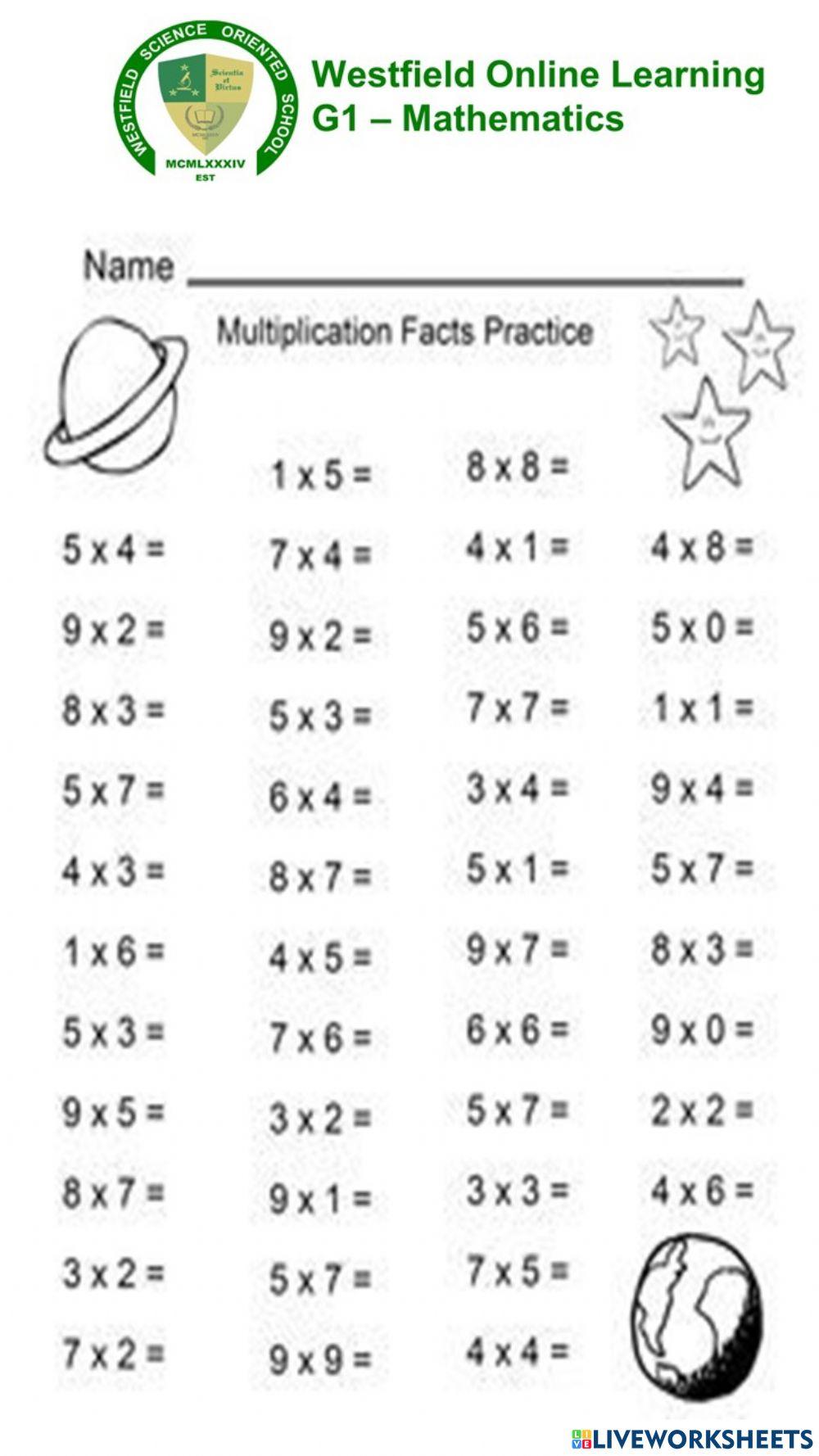 Multiplication Drill 1829035 Emmanuel Sabas Travezonda