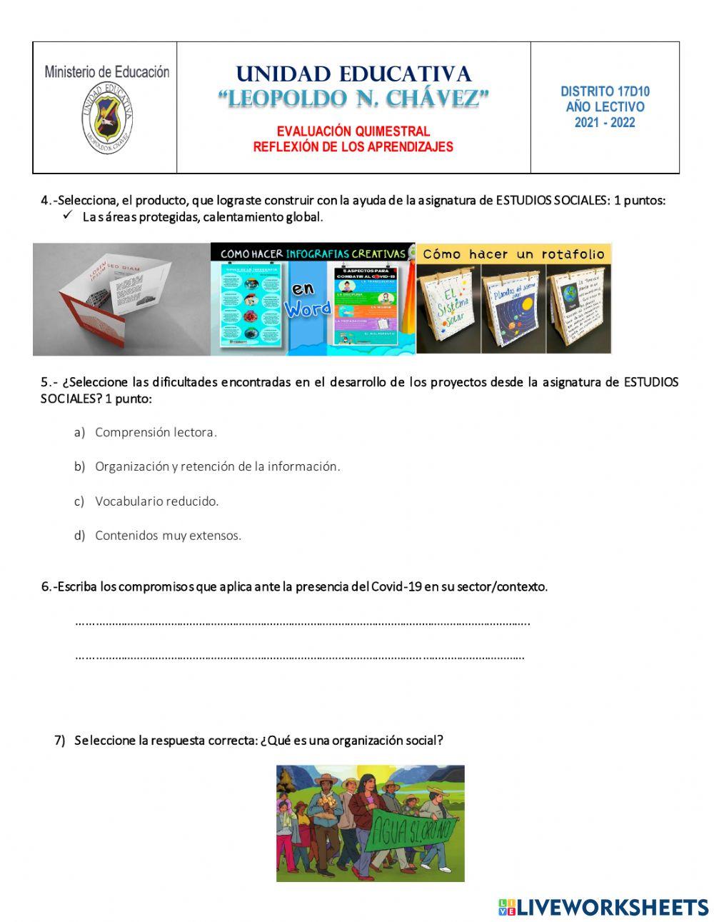 Evaluacion de estudios sociales