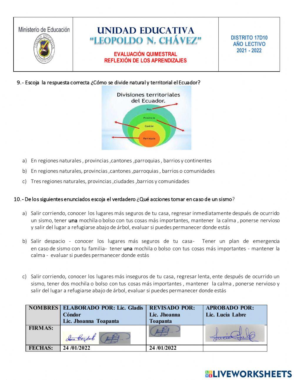 Evaluacion de estudios sociales