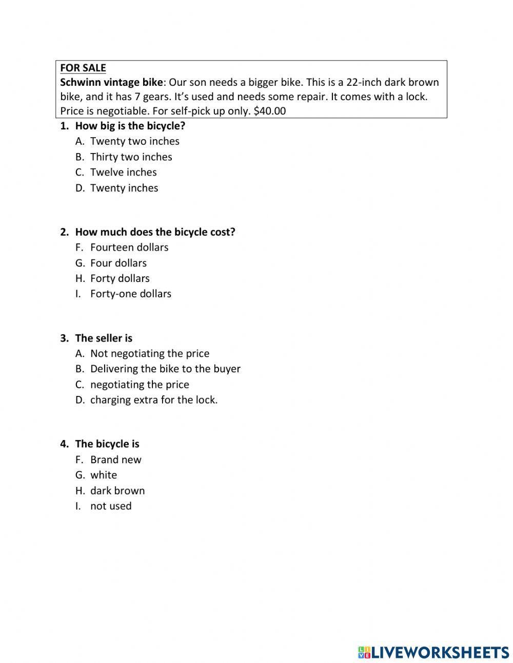TABE Class E Practice