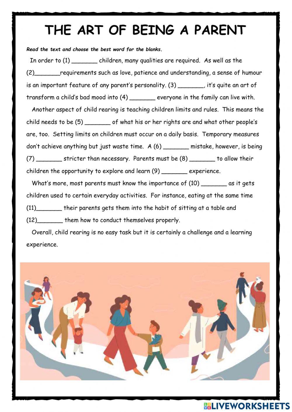 The Art of Being a Parent FCE Use of English