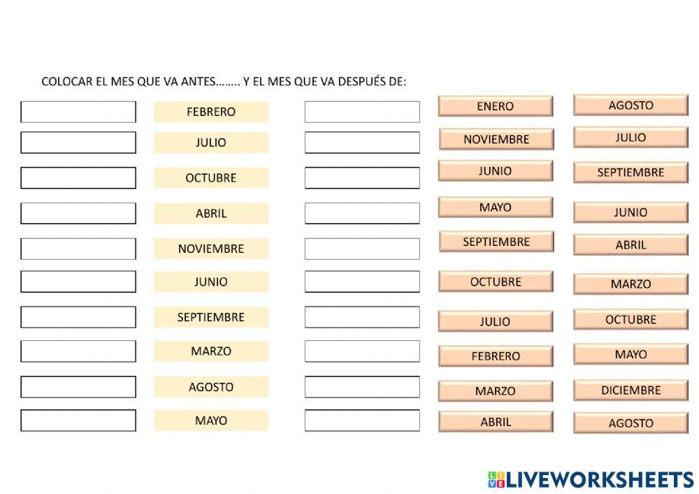 Antes y despues meses del año