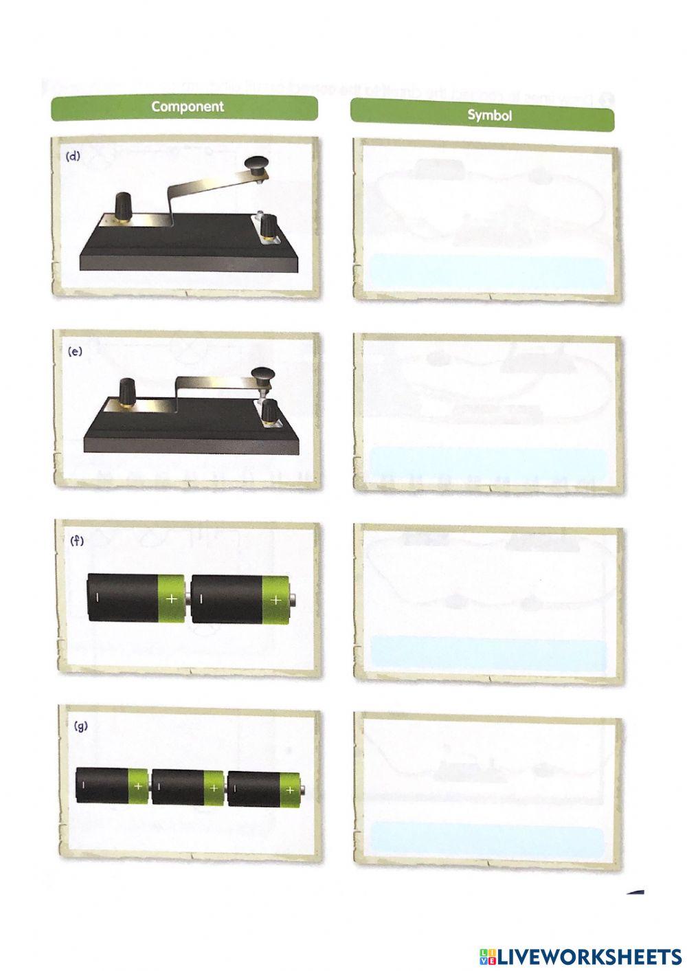 Electric circuit interactive activity | Live Worksheets