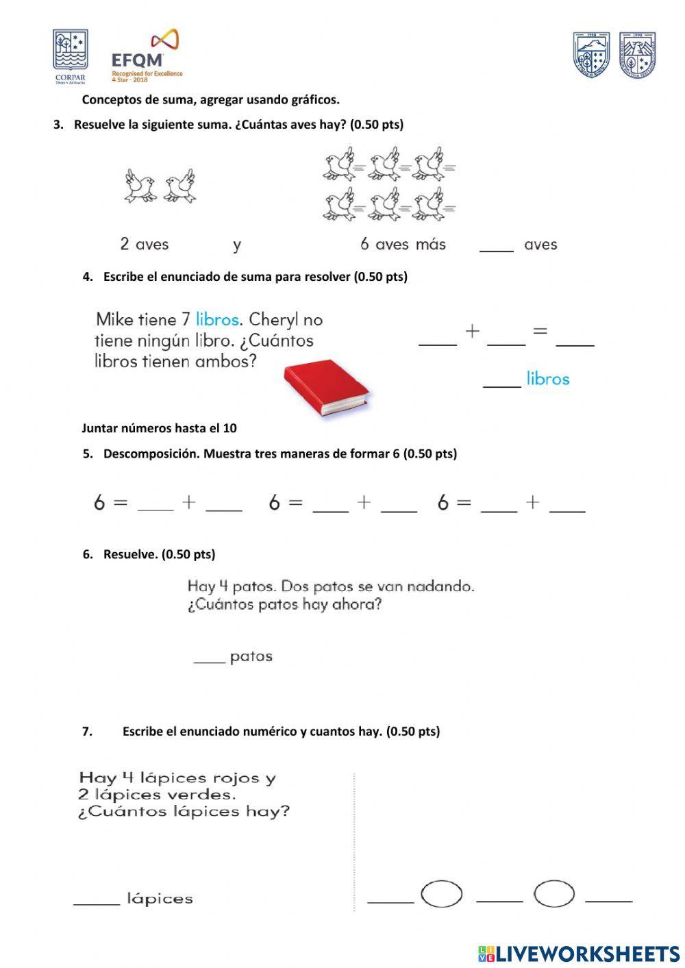 Exámen Quimestre 1 Matemática