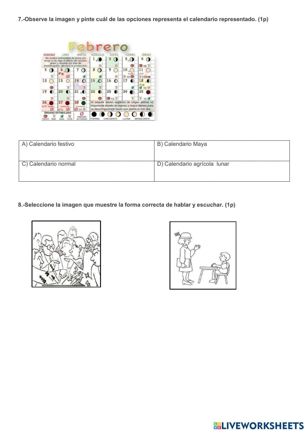 Evaluación segunda unidad