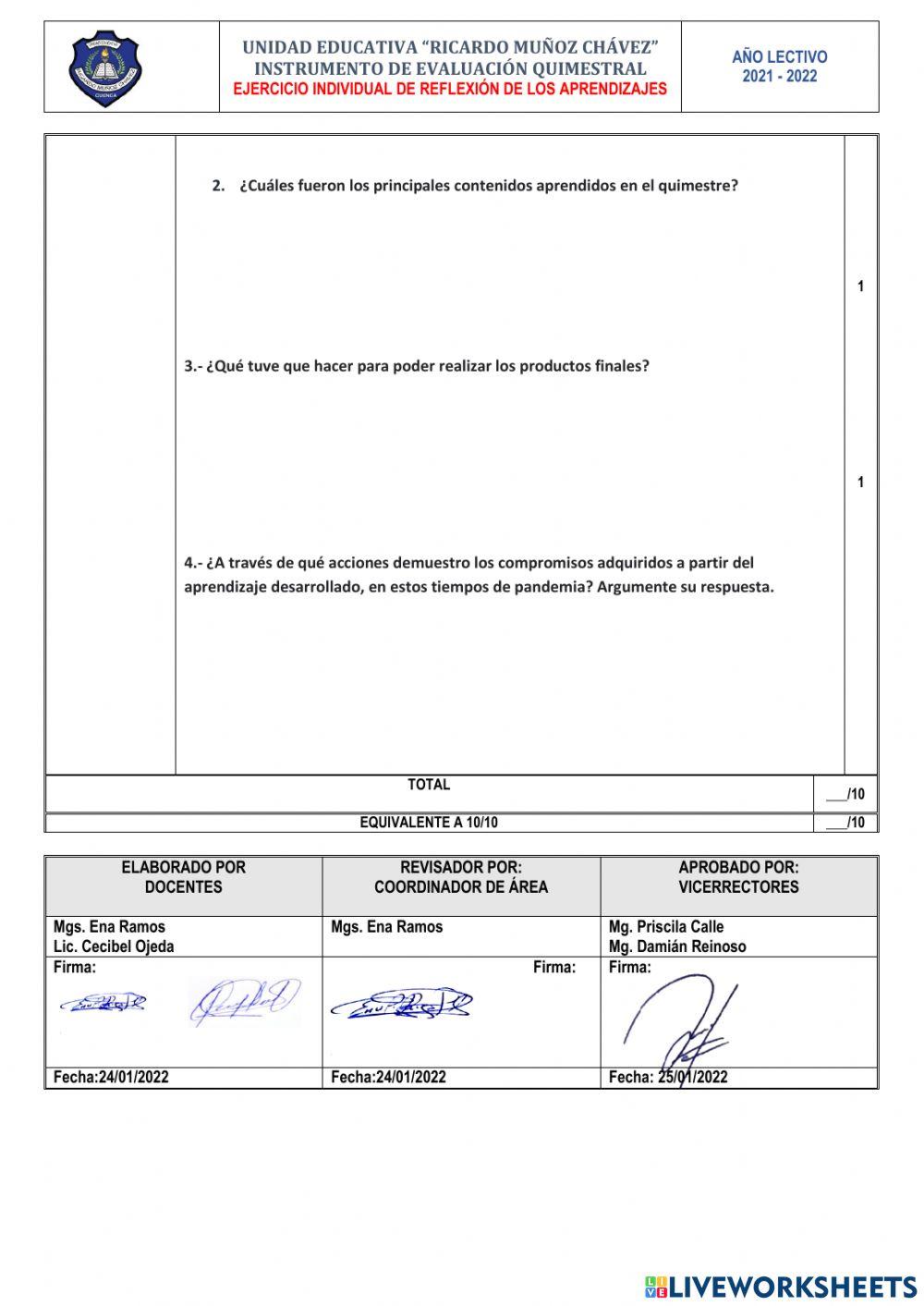 INSTRUMENTO DE EVALUACIÓN LENGUA Y LITERATURA 2 BGU