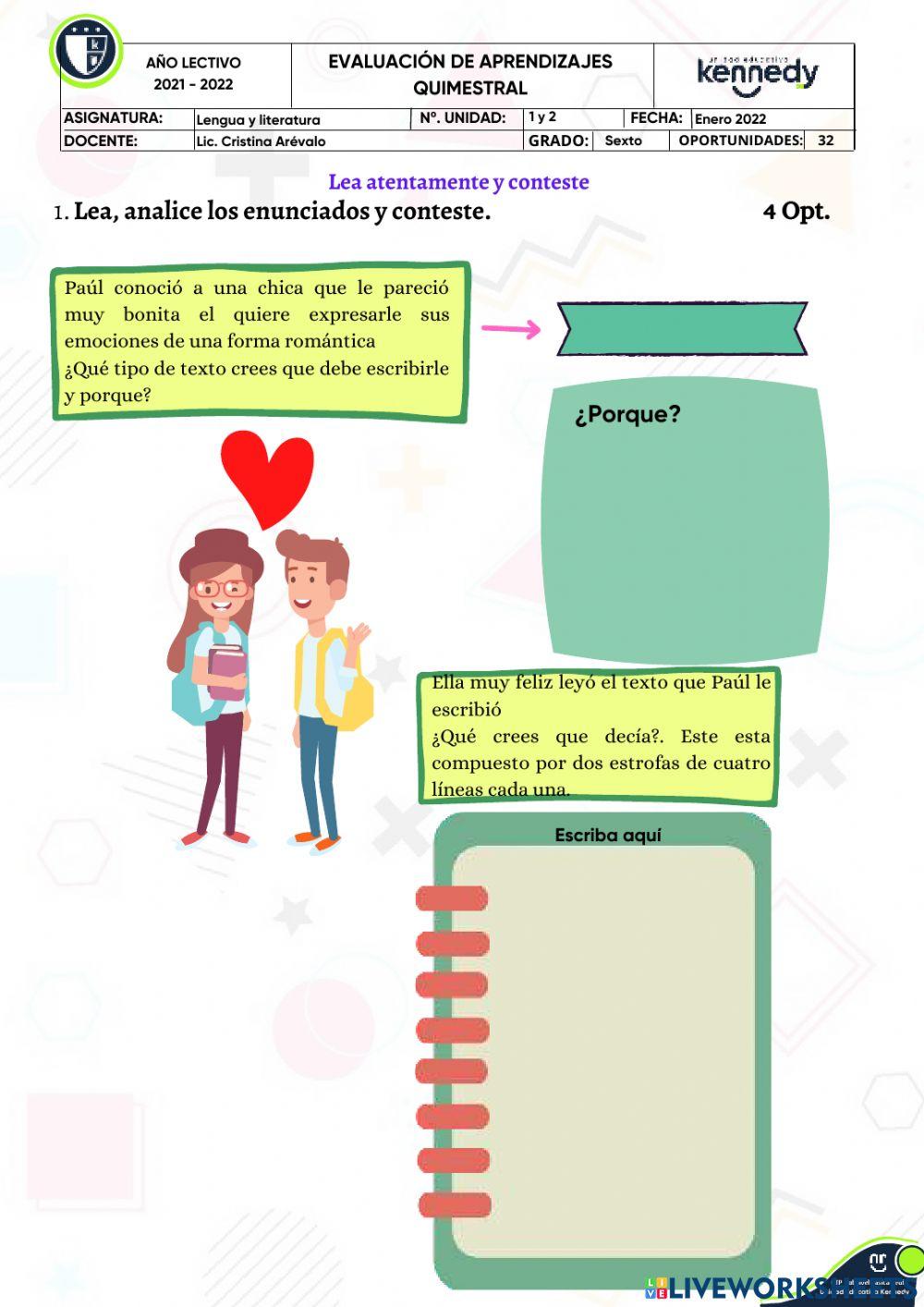 Examen primer quimestre