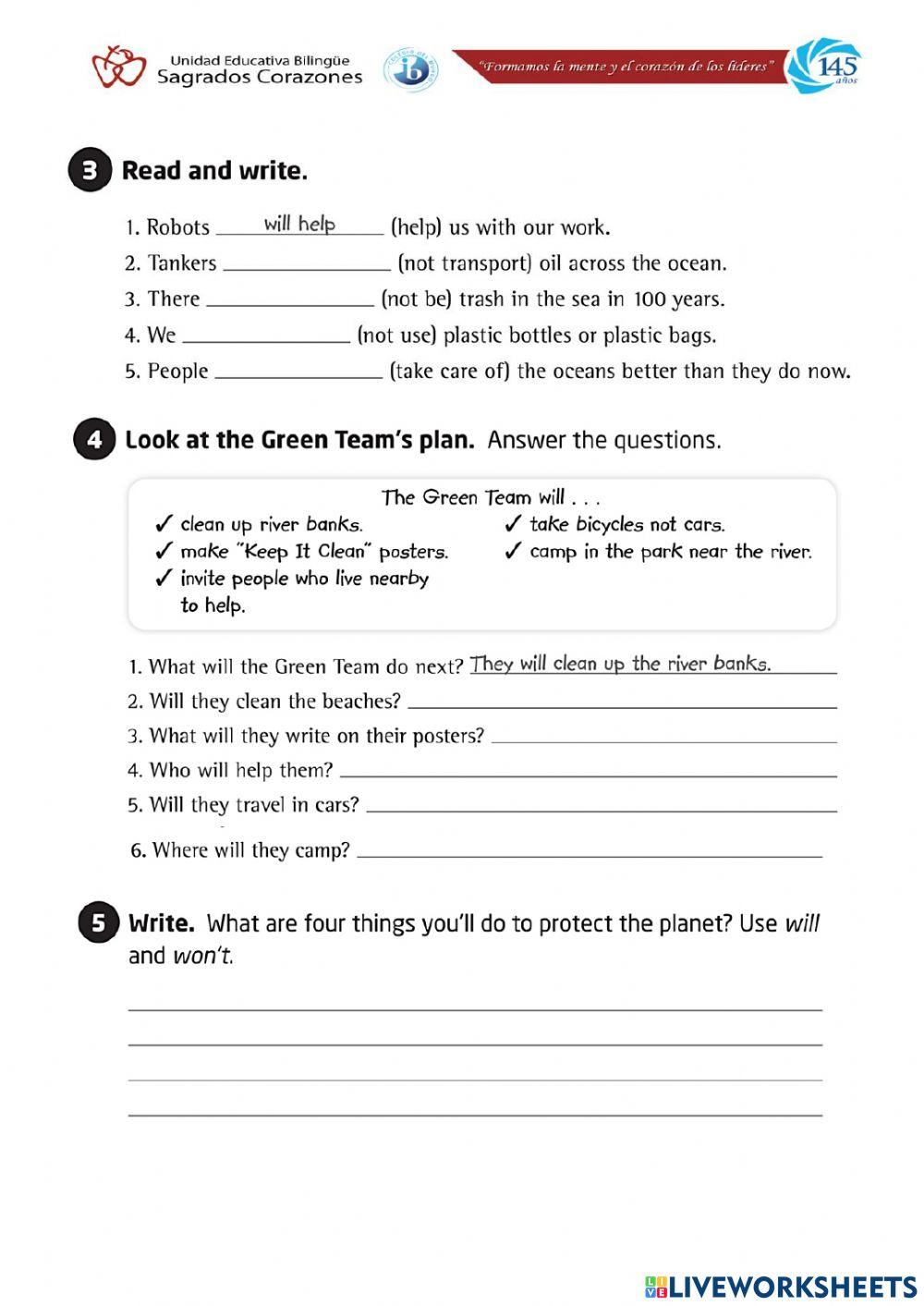 Will - Won't Worksheet