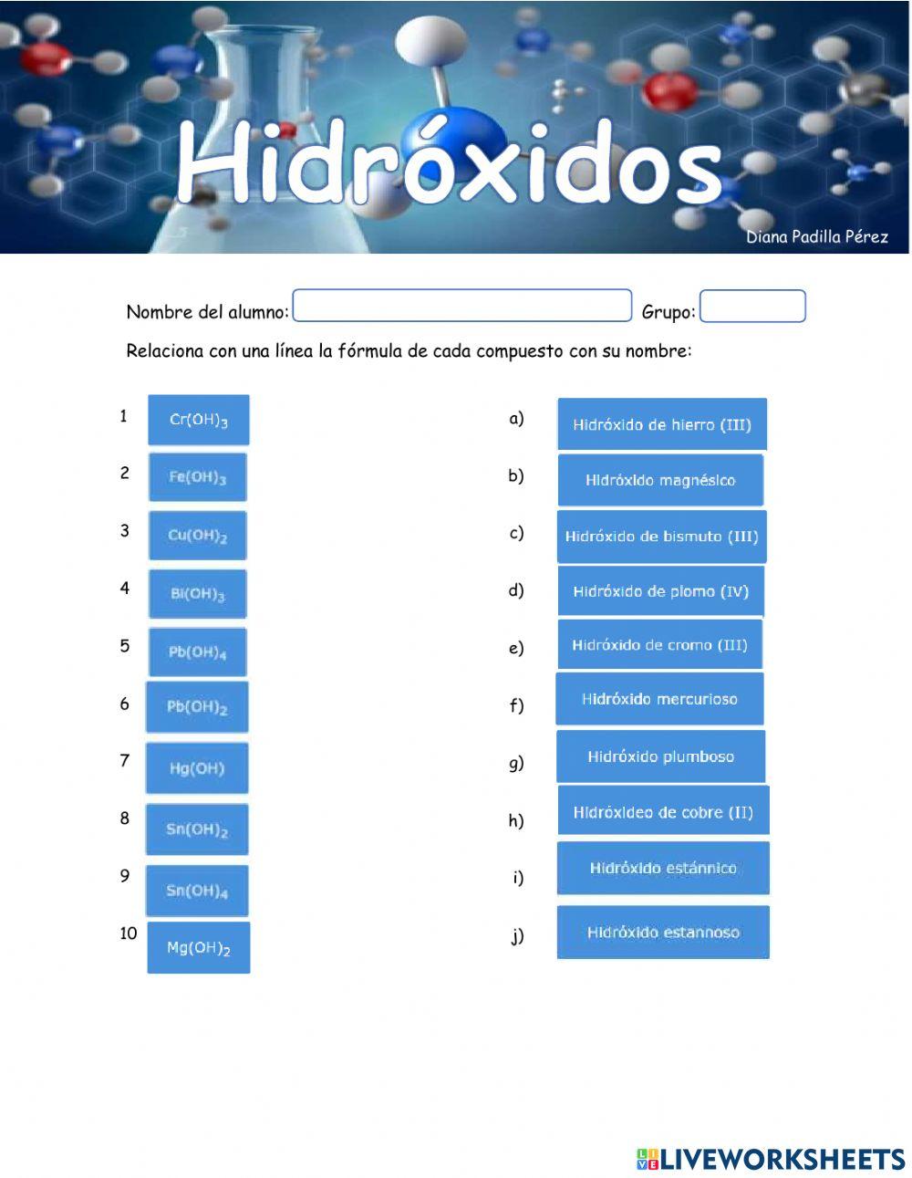 Ejercicio de hidroxidos