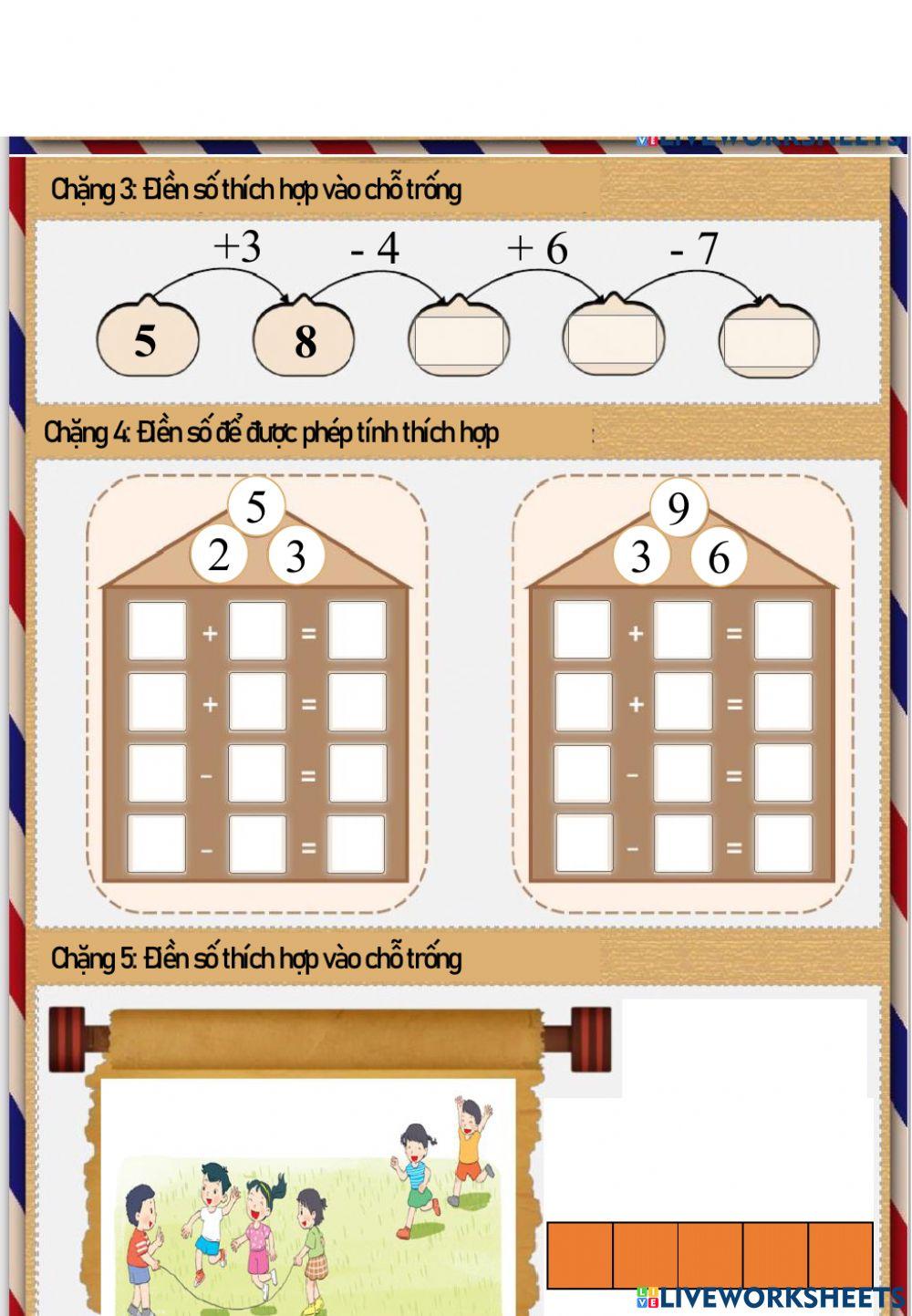 Ôn tập phép trừ 1