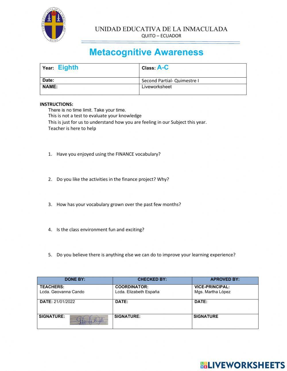 Metacognitive