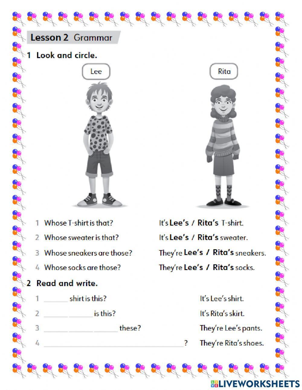 Share it 2 Unit 8 Lesson 2 Grammar