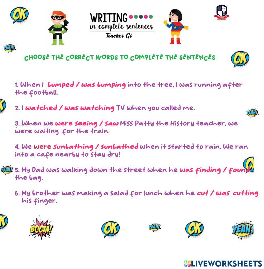 Past Continuous and Simple Past