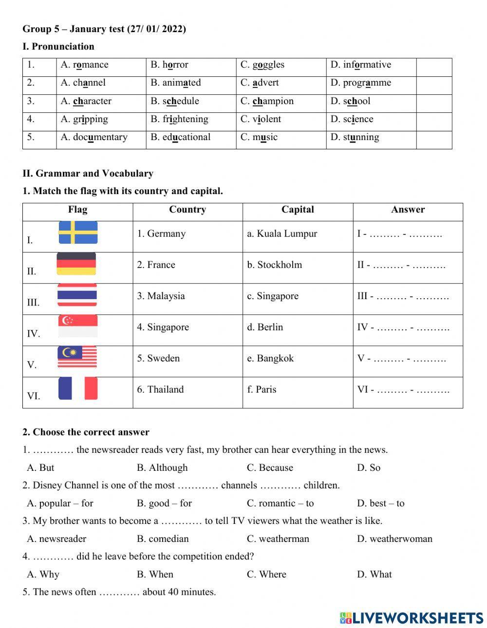 Group 5 - January test. 2021