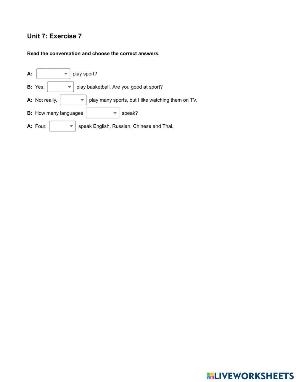 Mindset Foundation - Grammar & Vocabulary Skills Modules - Unit 7 Ex7