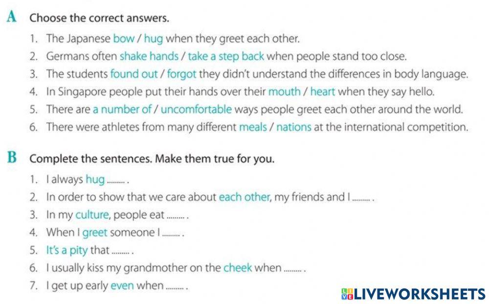 Body Language that's right page 55