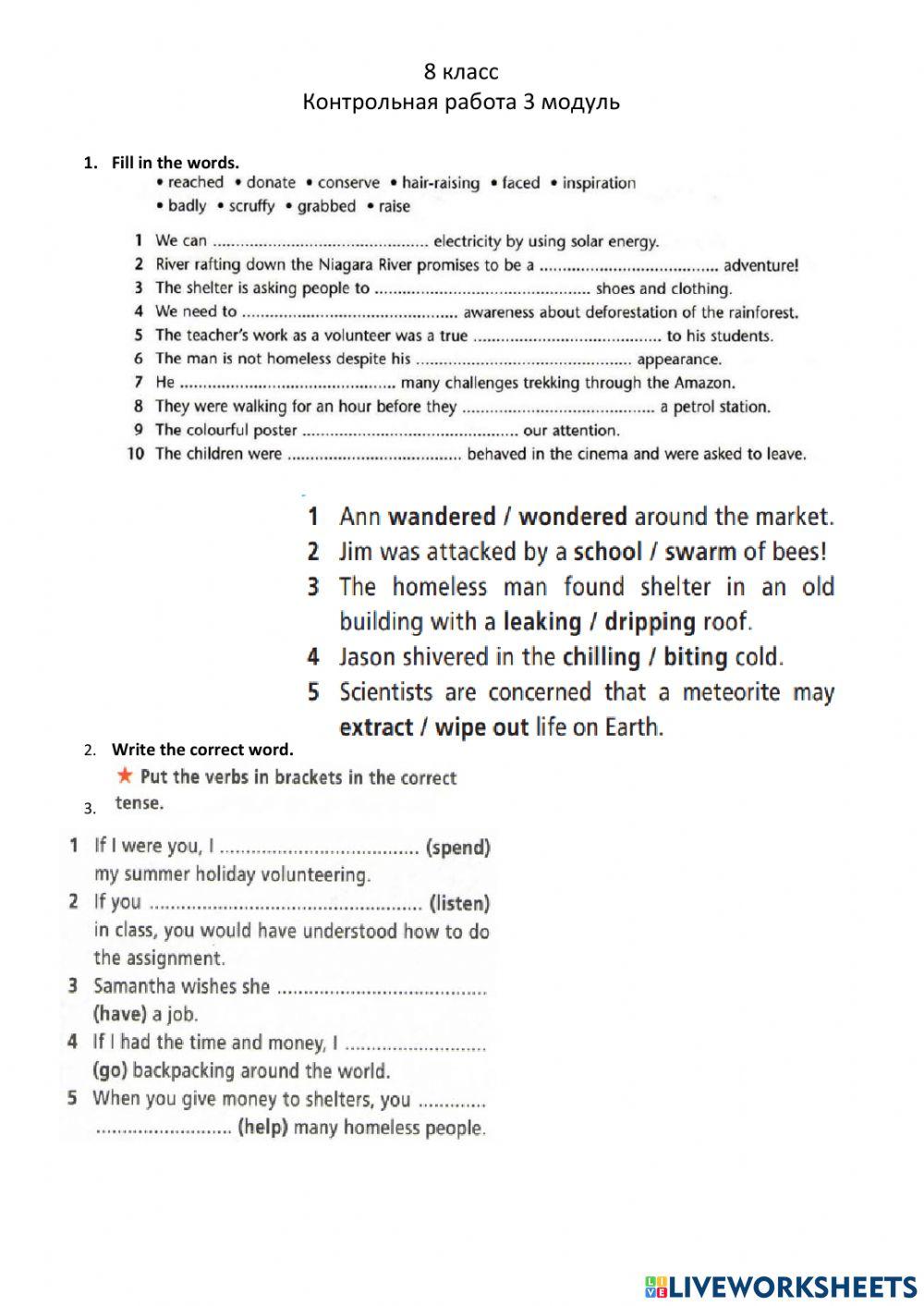 8 класс 3 мод кр