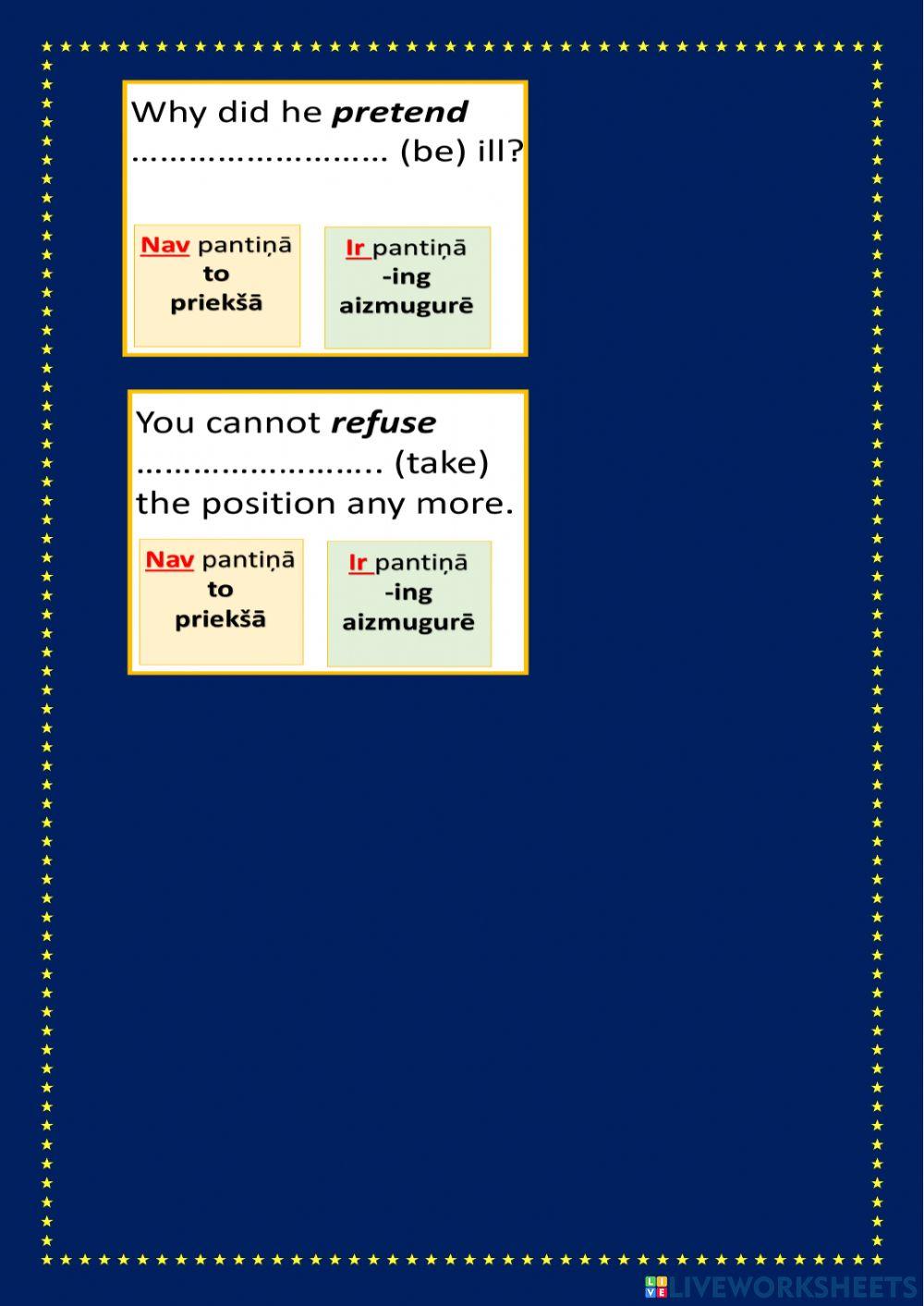 Gerunds and infinitives