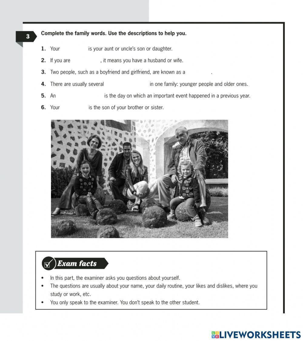 B1. PET Speaking PART 1. Practice