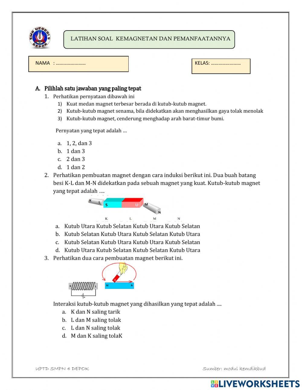 Latihan soal kemagnetan