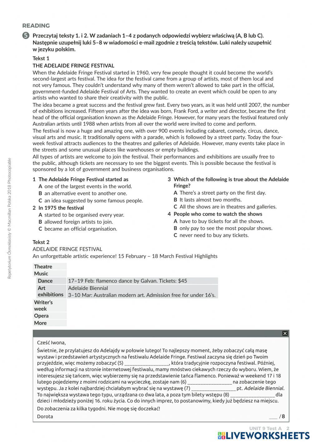 klasa 8 unit 9 kultura