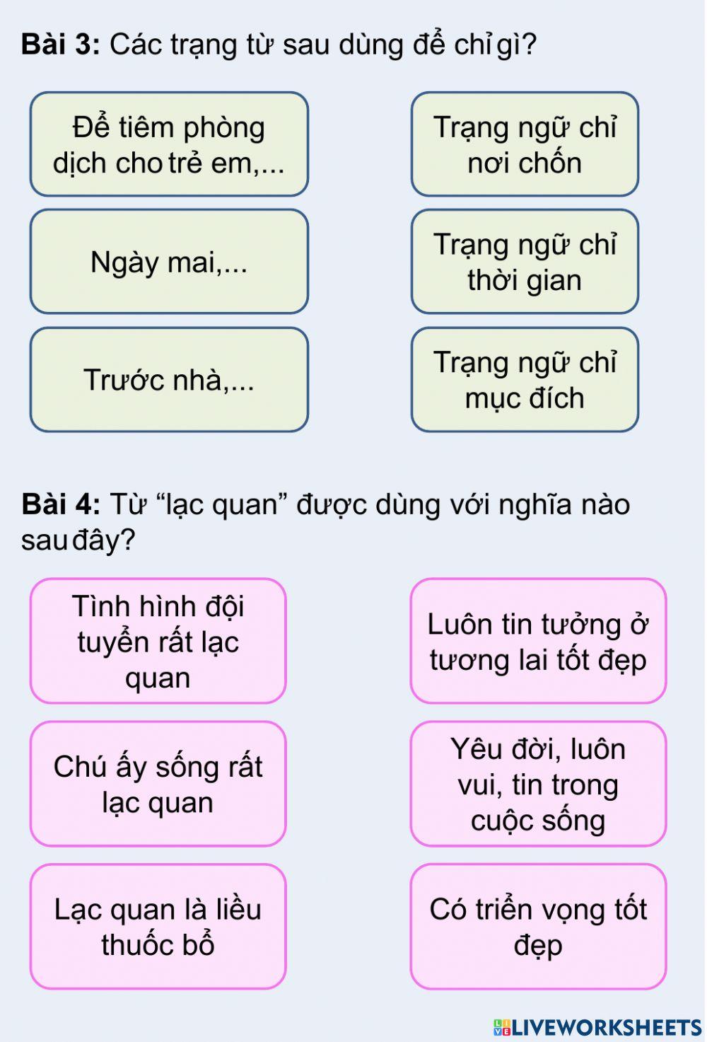 Phiếu bài tập tuần 33 Tiếng Việt lớp 4