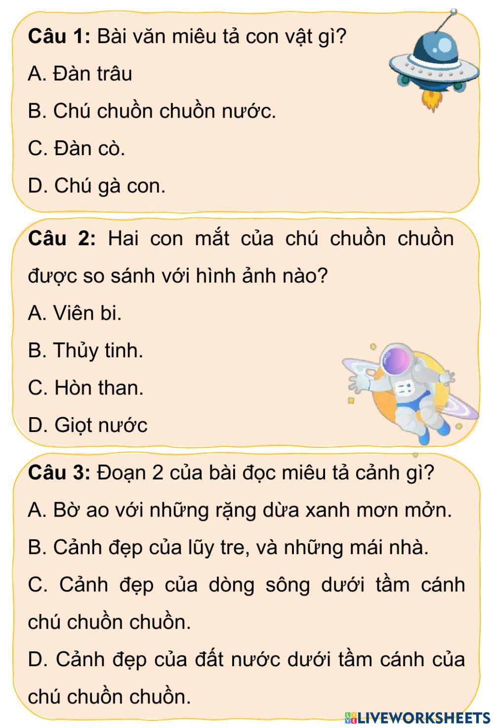 Phiếu bài tập Tuần 35 Tiếng Việt 4