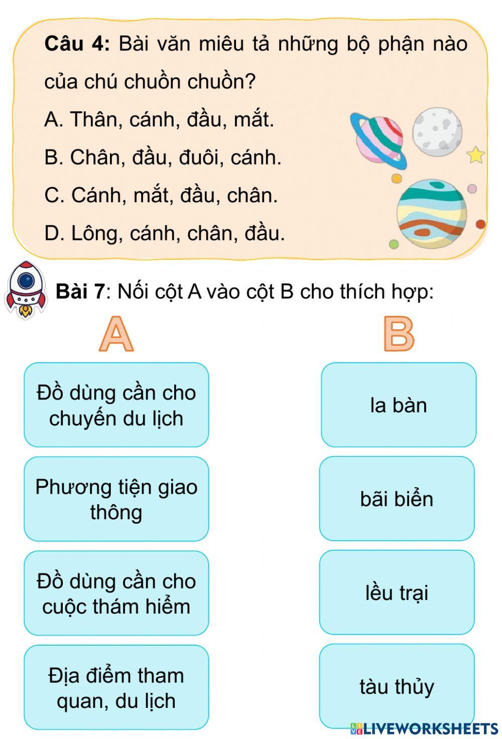 Phiếu bài tập Tuần 35 Tiếng Việt 4