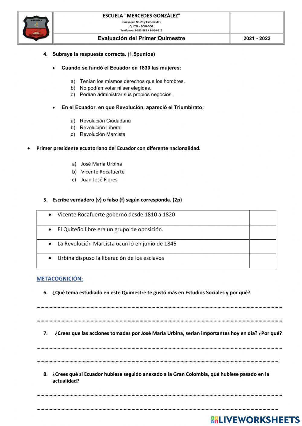 Evaluación de Estudios Sociales