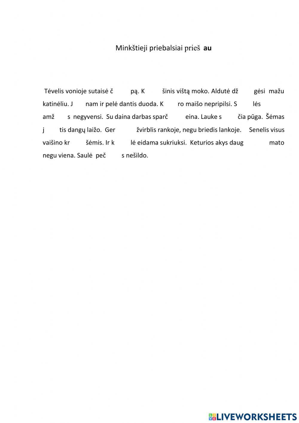 Minkštieji priebalsiai prieš au