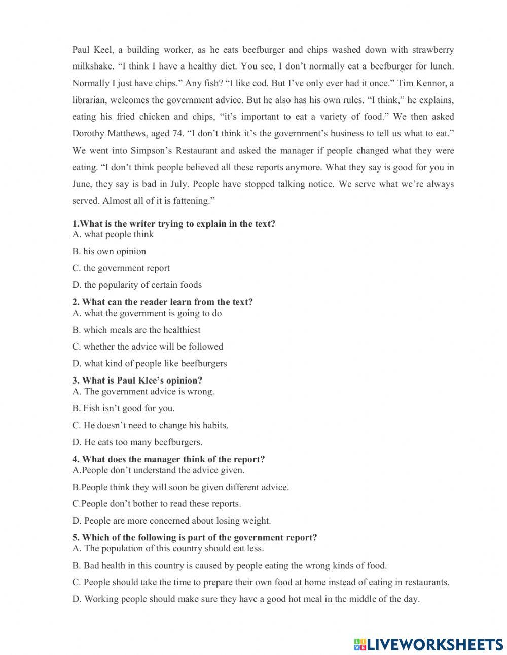 TA9.Unit 7. Recipes and eating habits