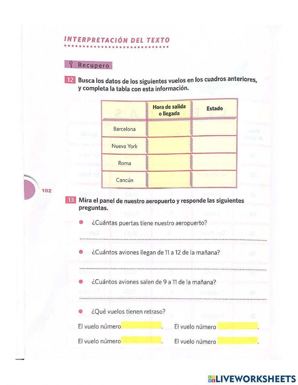 Comprensión lectora -El aeropuerto-