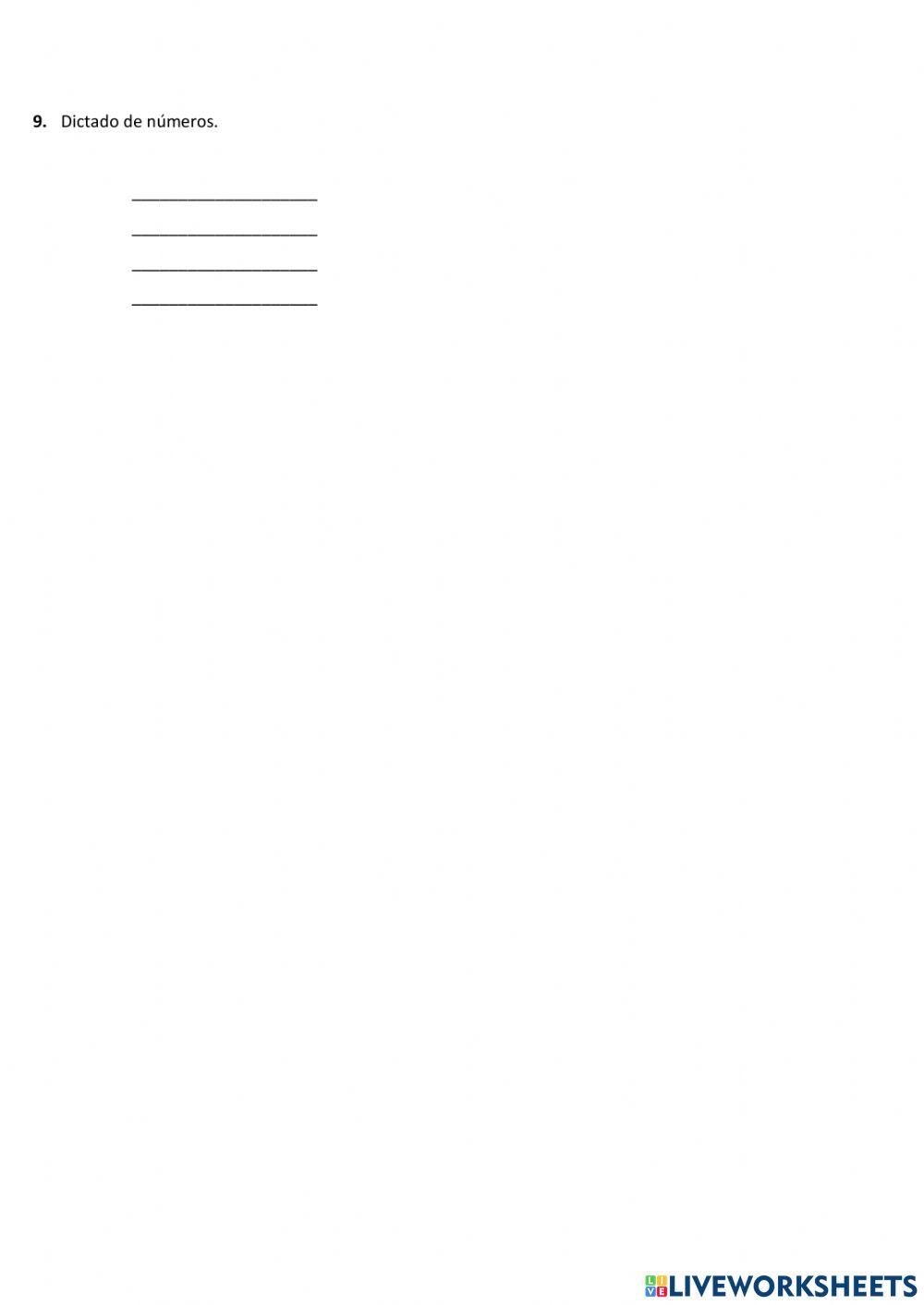 Evaluación de matemáticas 4to año