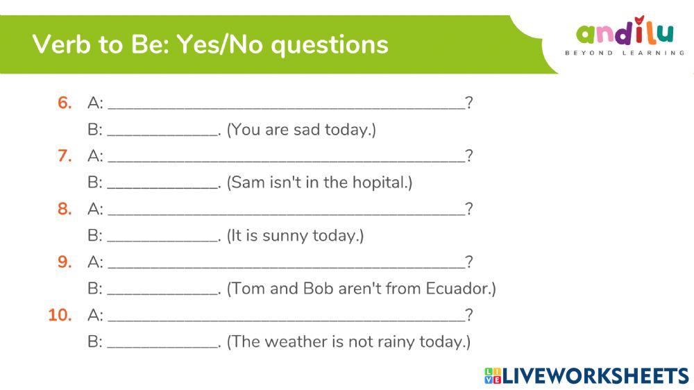 VERB TO BE: WH-QUESTIONS