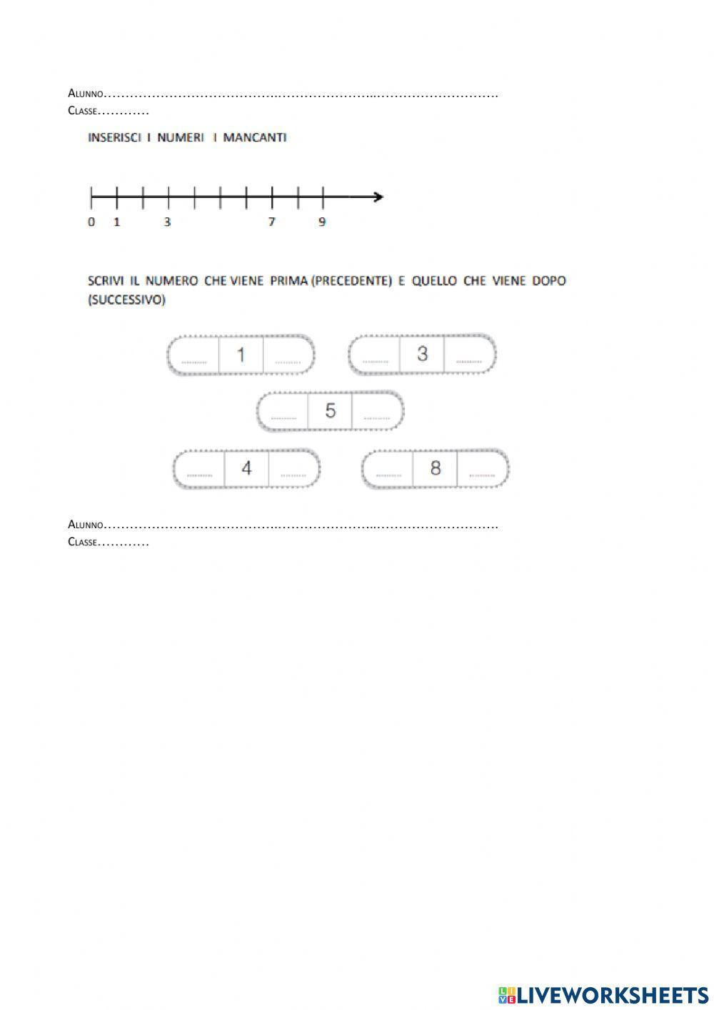 Numeri precedenti e successivi