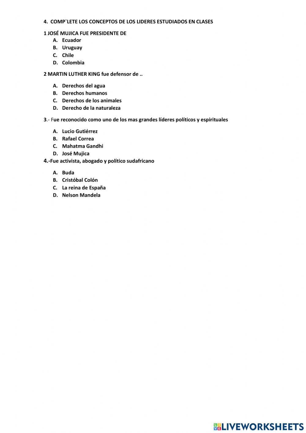 Evaluacion sociales 5to