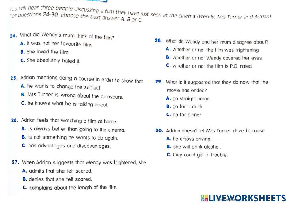 B2 first-fce listening part 4