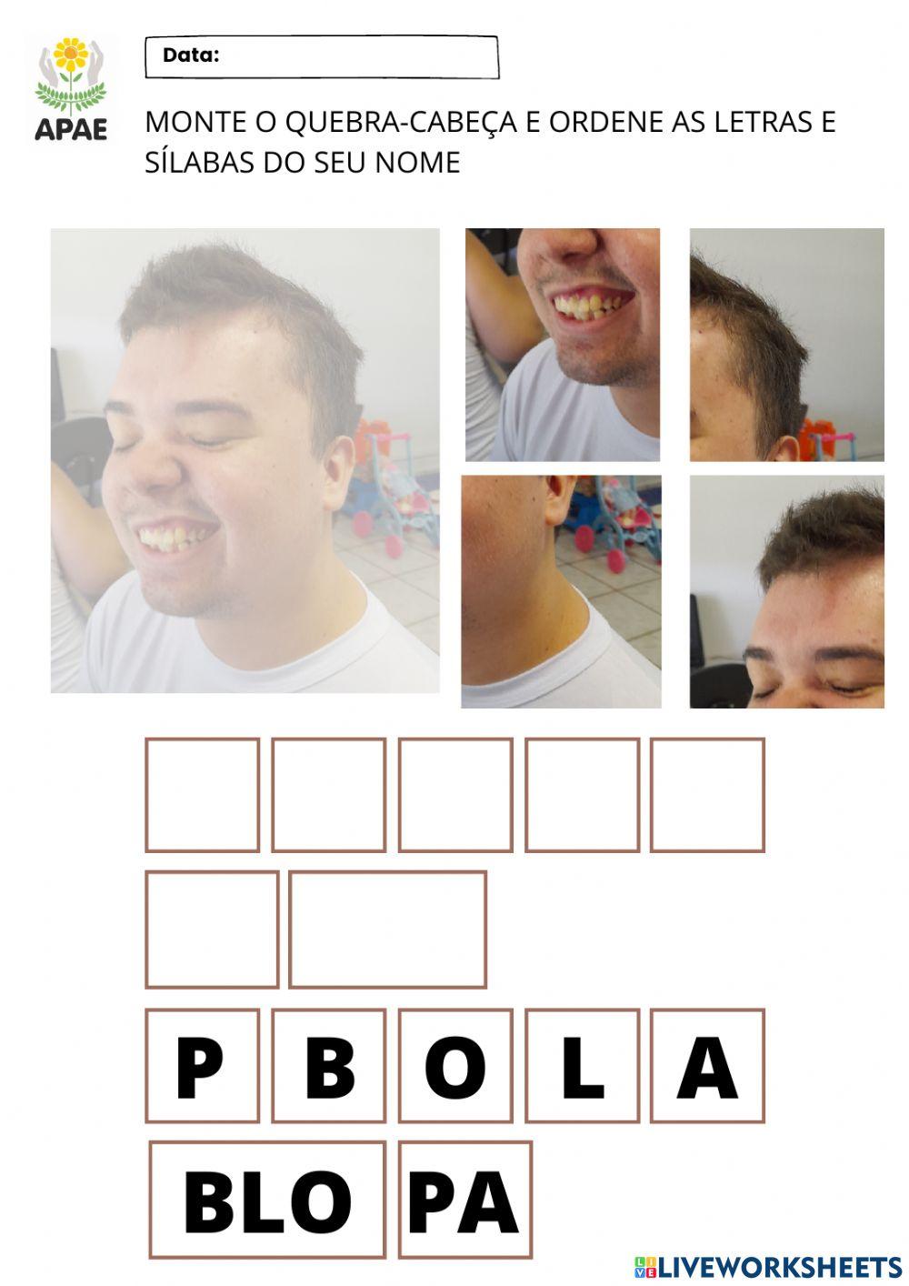 Pablo - quebra cabeça e nome próprio