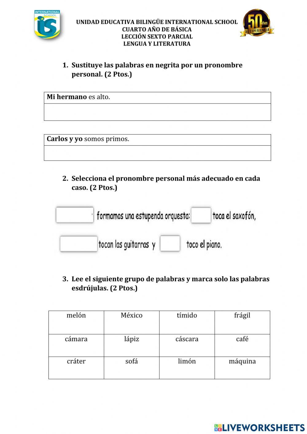 Lección sexto parcial