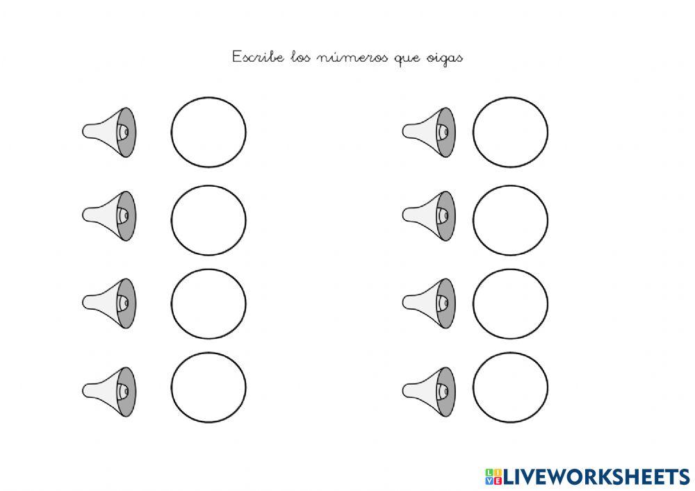 Dictado de números (hasta la 5ª decena)