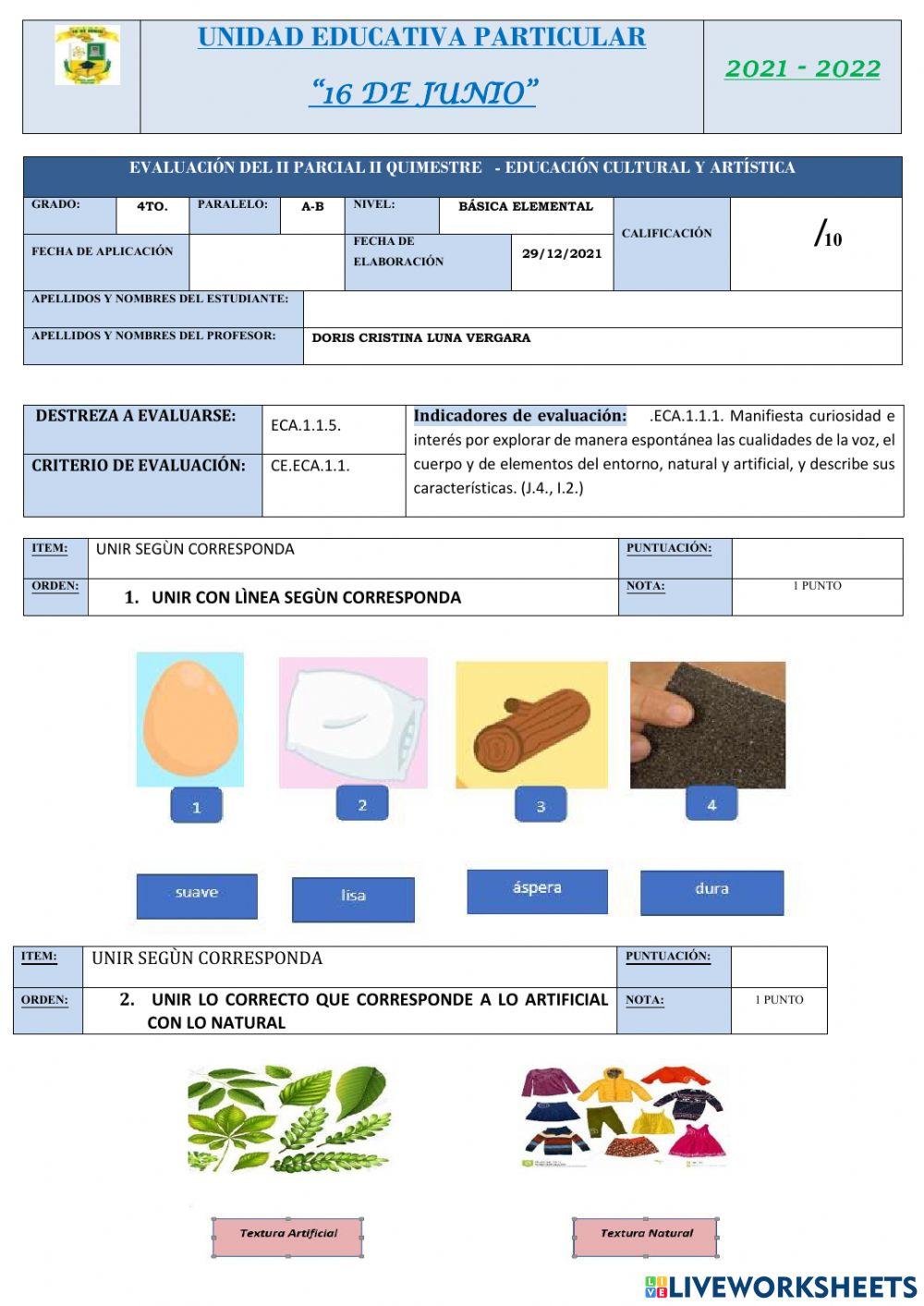Evaluaciòn de eca iip iiq 4to