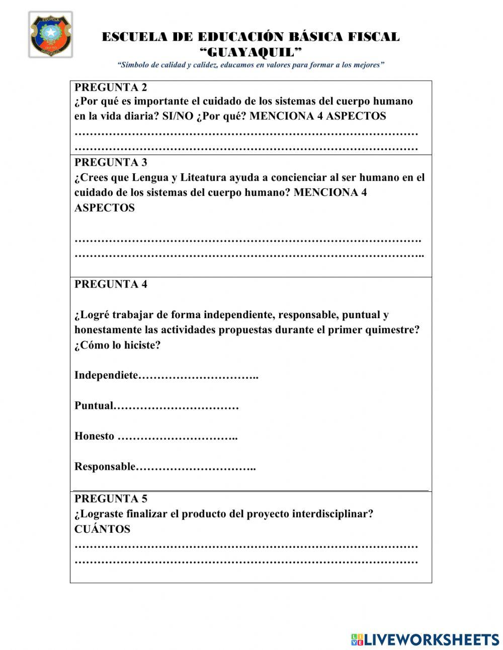 Evaluación quimestral