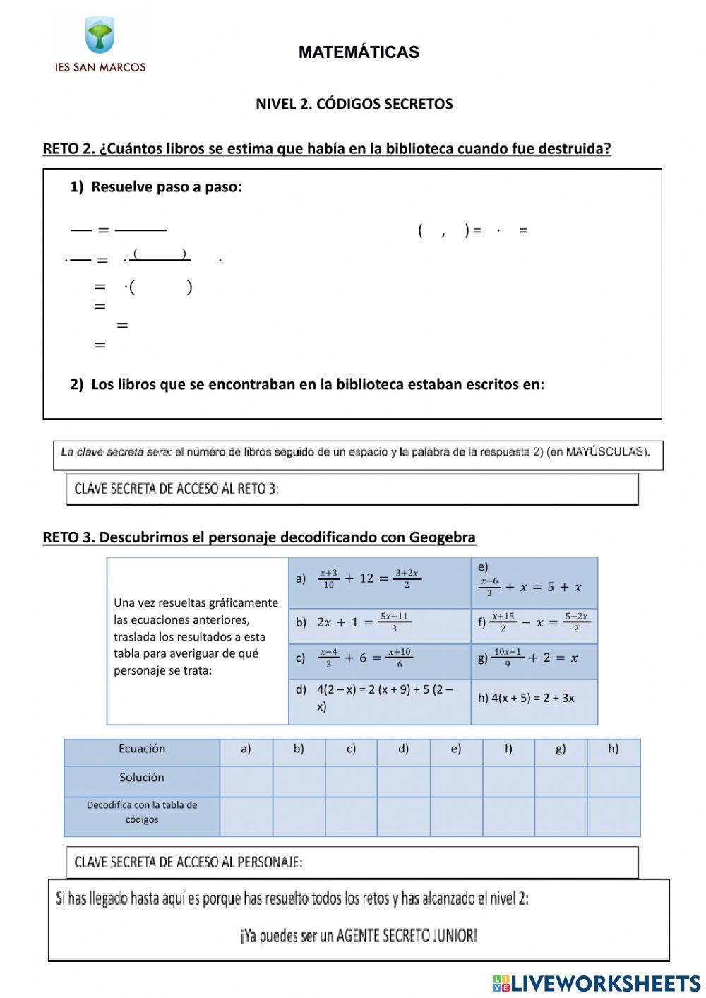 Nivel 2. Enriqueta, agente secreta