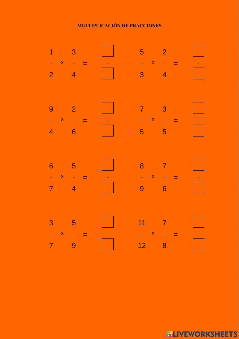Multiplicación de fracciones