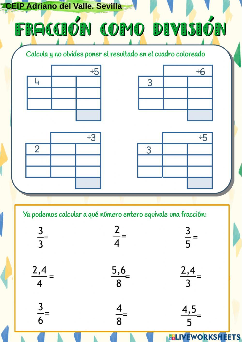 Fracciones como divisiones2