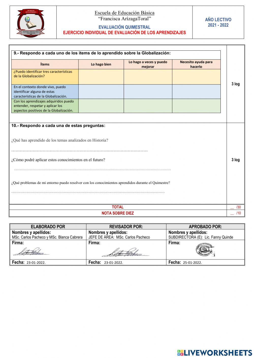 Examen EESS - Primer Quimestre