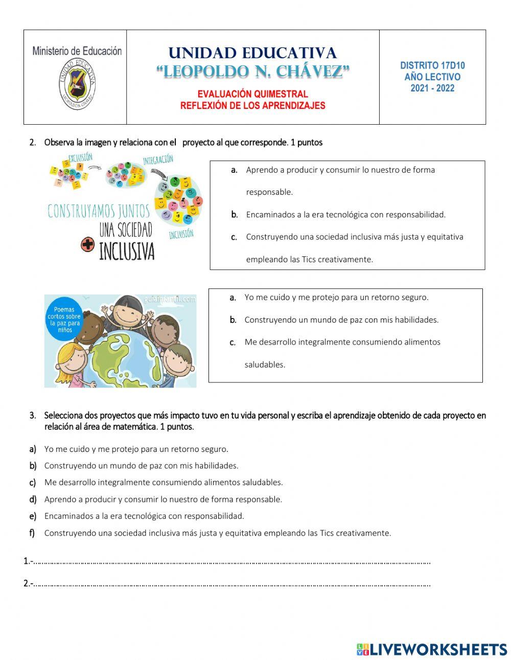 Evaluacion de matematicas