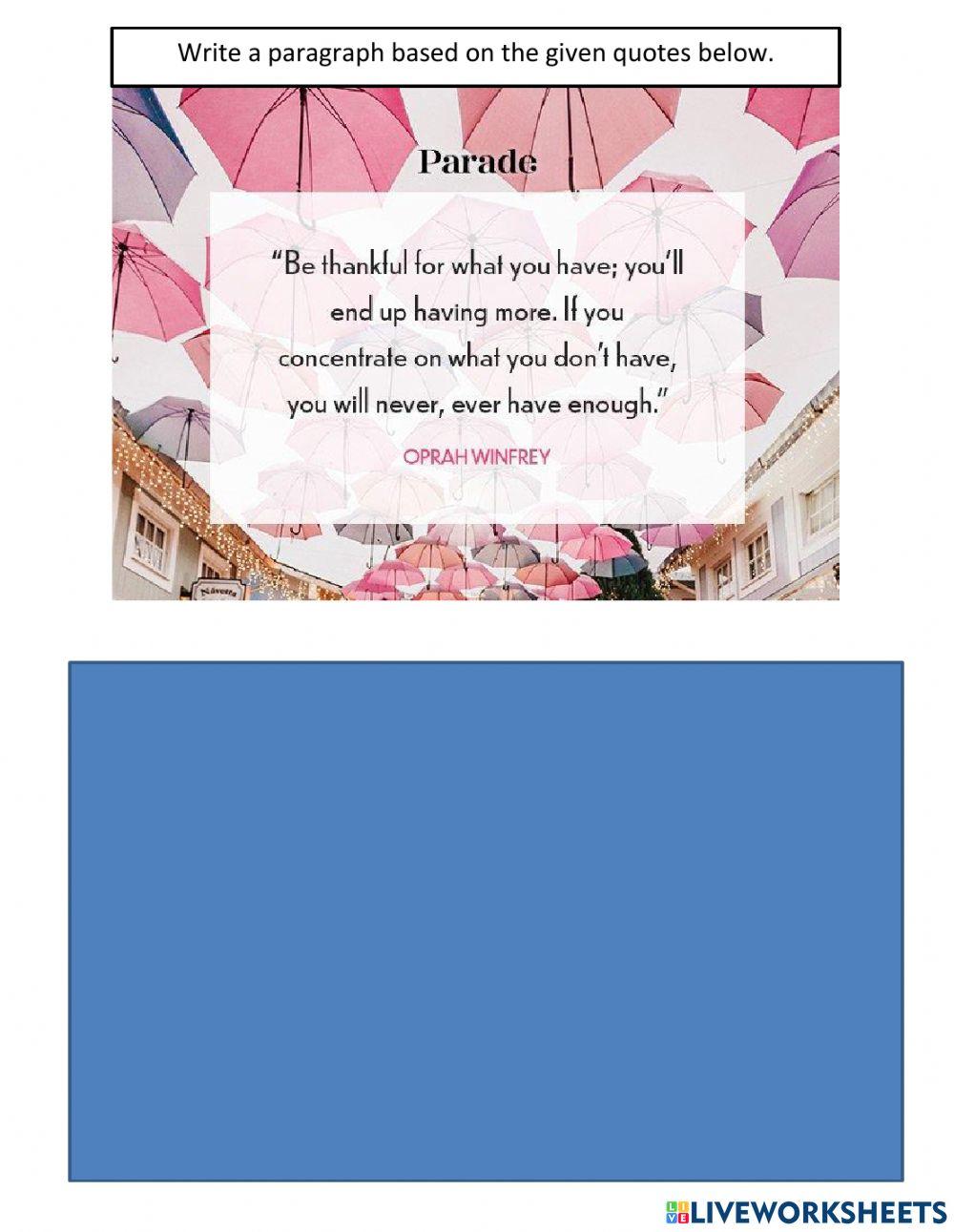 Thankful and responsible