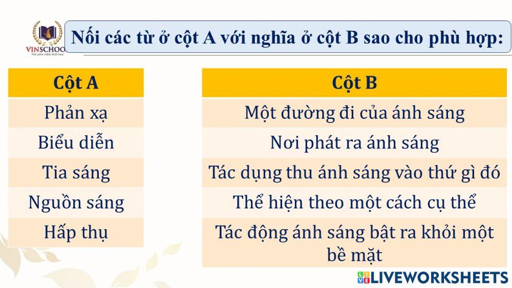 Phiếu ôn tập chương Ánh sáng